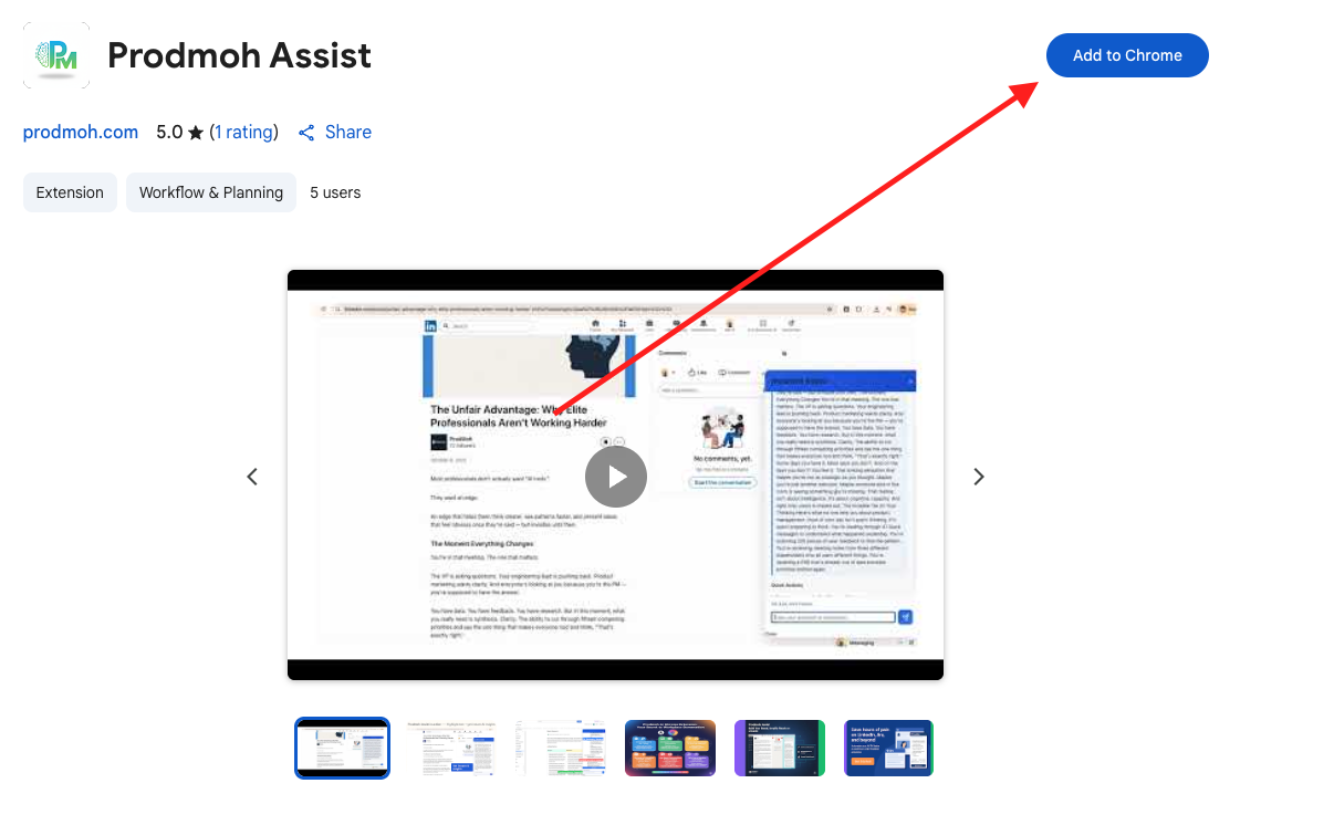 Screenshot showing the 'Add to Chrome' button and confirmation pop-up for extension installation.